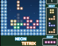 Neon tetrix építõs HTML5 játék